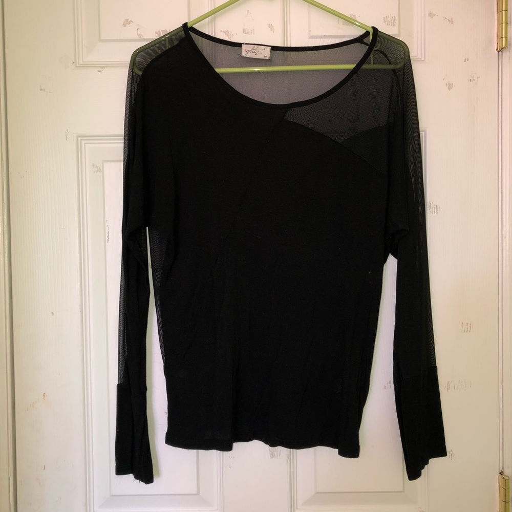 GLITZ | Black Mesh Top